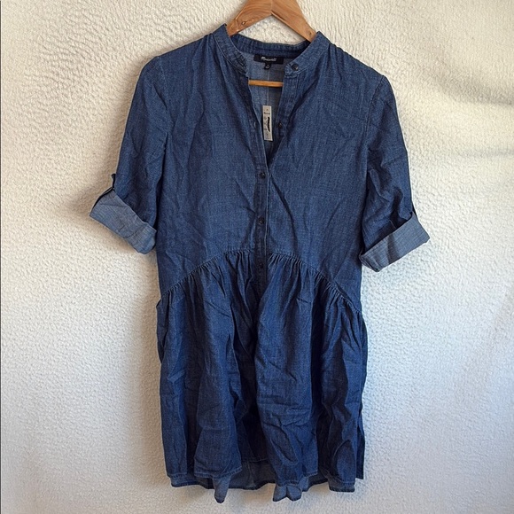 Madewell Denim Button-Front Mini‎ Shirtdress Womens XS - Picture 1 of 13